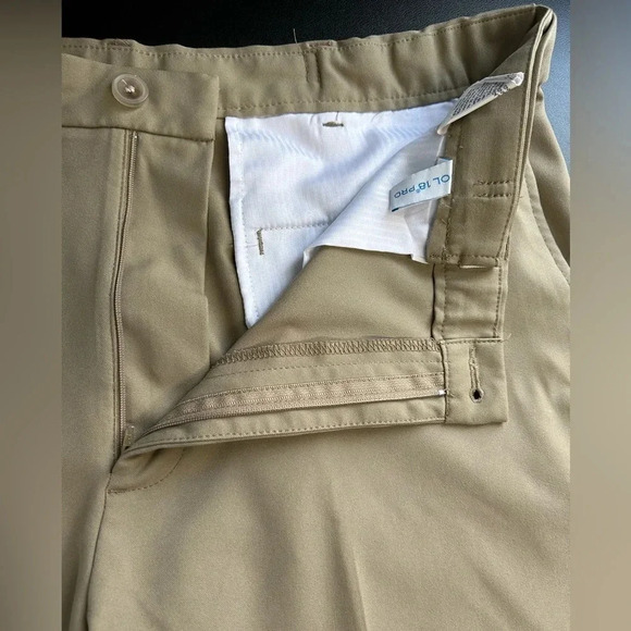 Haggar Mens 36  Cool 18 Pro Expandable Waist Comfort Stretch Shorts‎ Khaki - Picture 3 of 13
